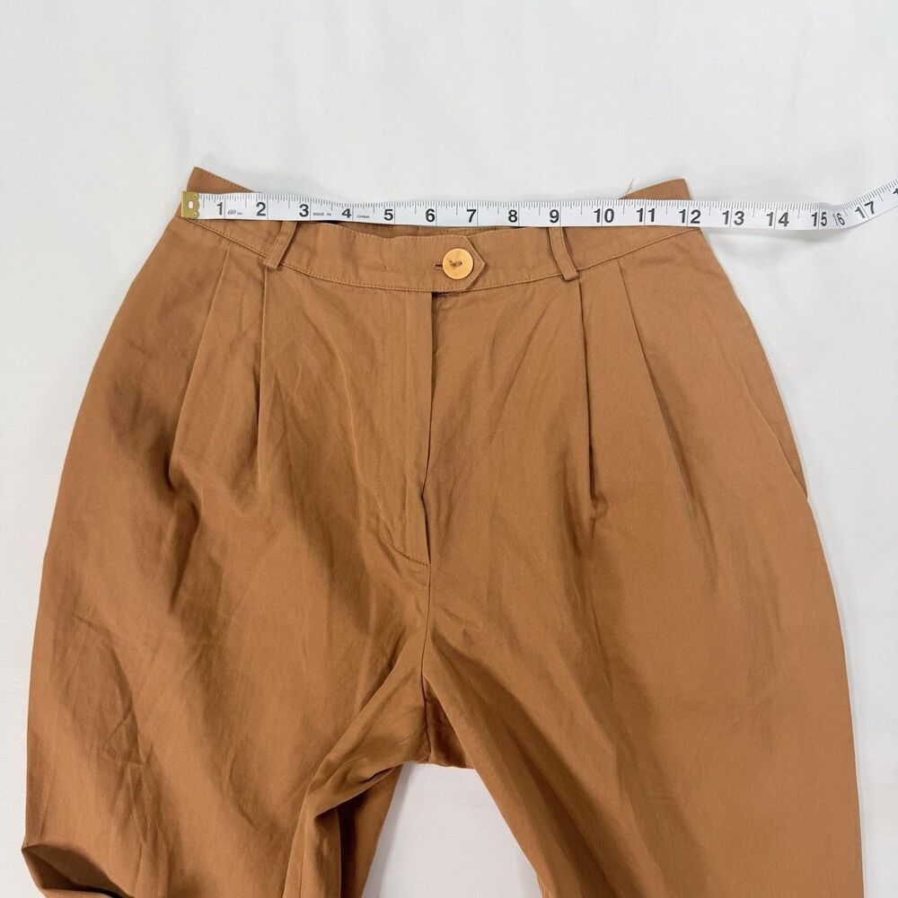 Vintage Genny Pleated Trousers Brown Size 6 High Waist Tapered Retro ITALY Made - Picture 6 of 12